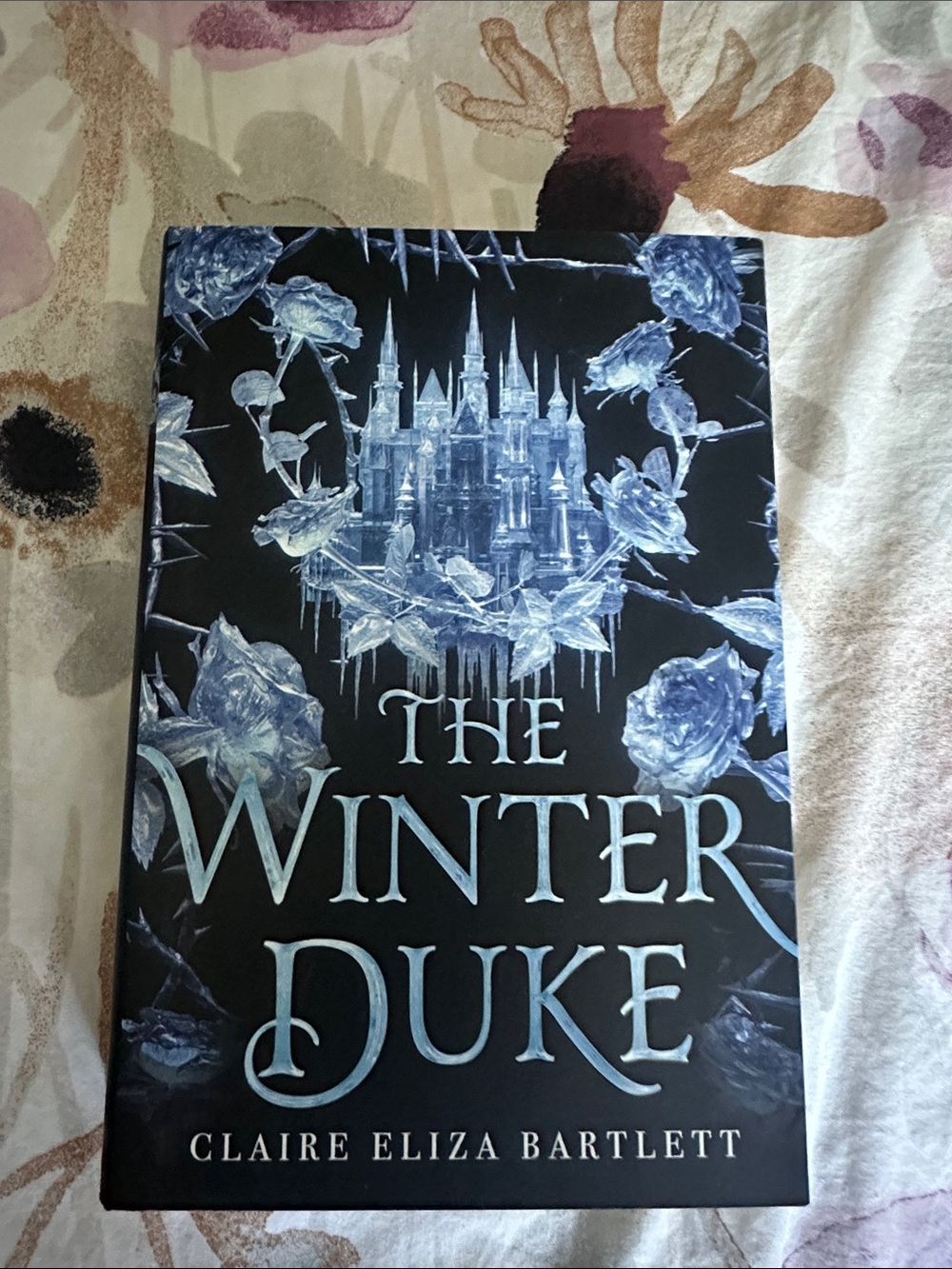The Winter Duke Wall Art - Blue Floral Castle Print